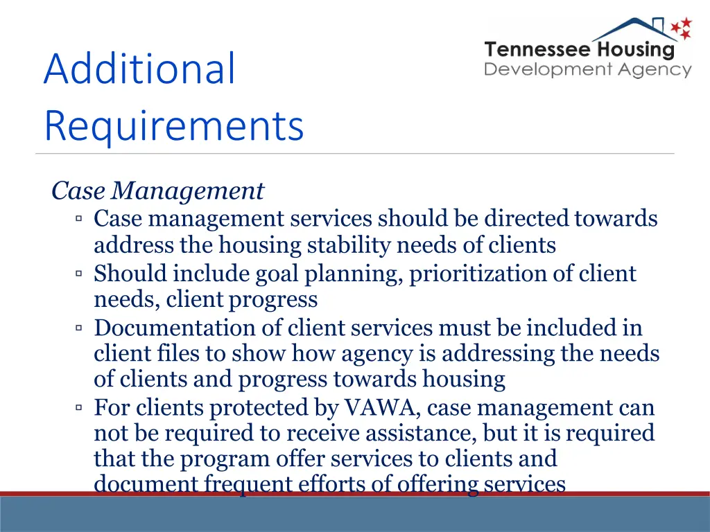 additional requirements 1