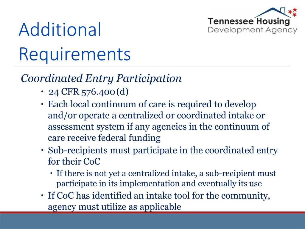 additional requirements 8