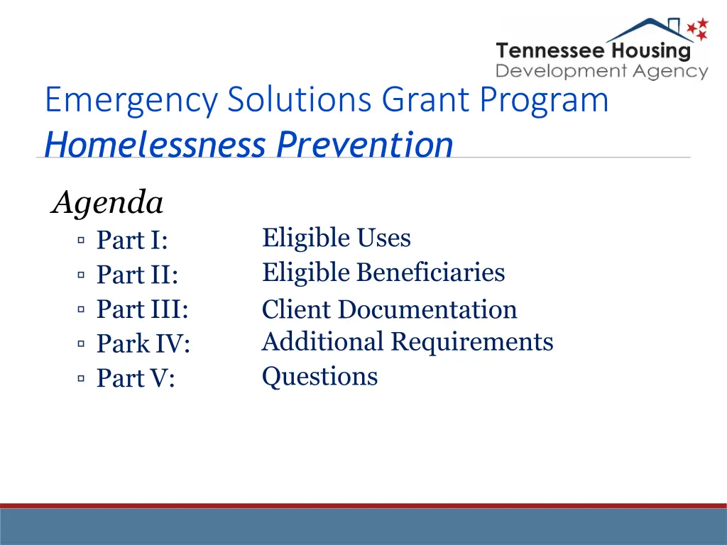 emergency solutions grant program homelessness
