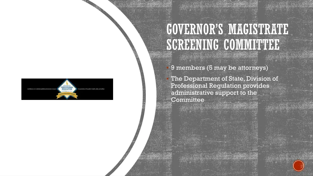 governor s magistrate screening committee