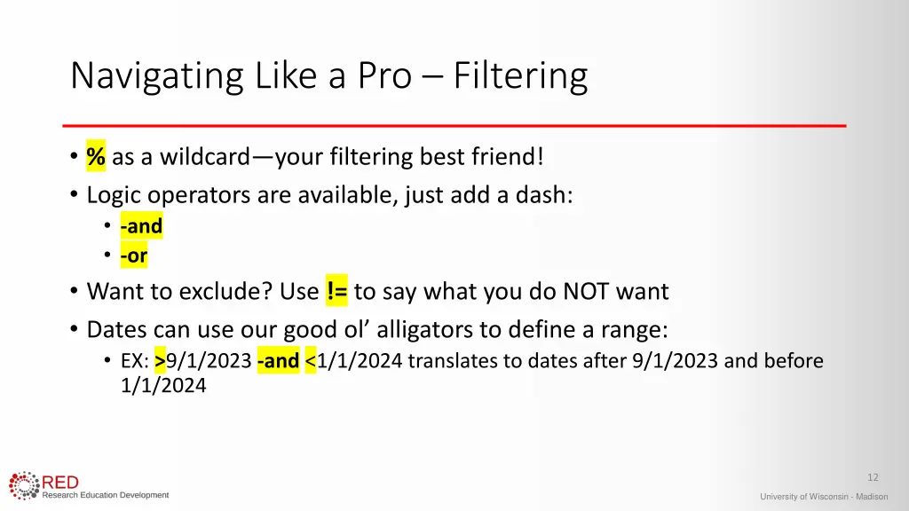 navigating like a pro filtering