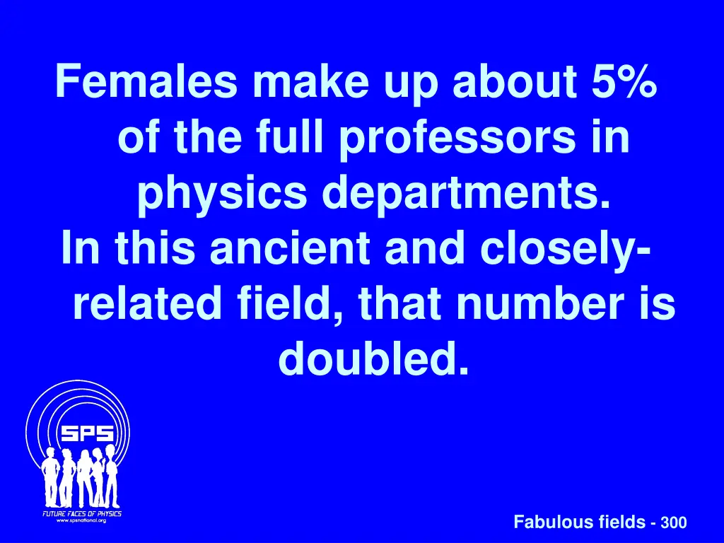 females make up about 5 of the full professors