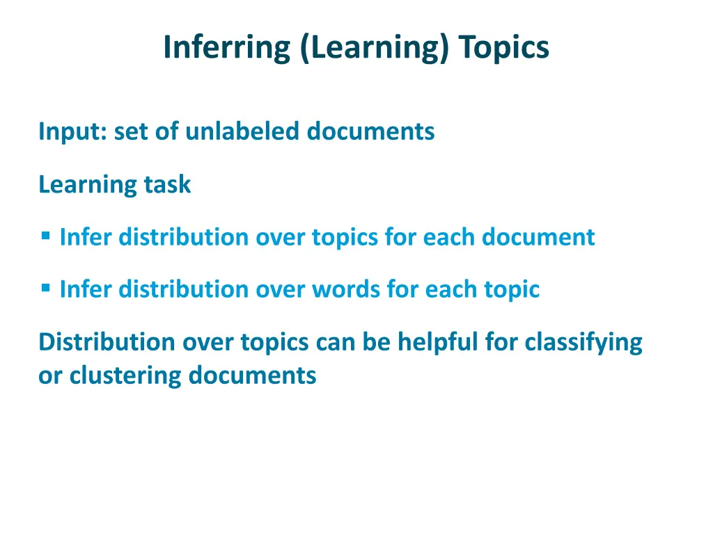 inferring learning topics