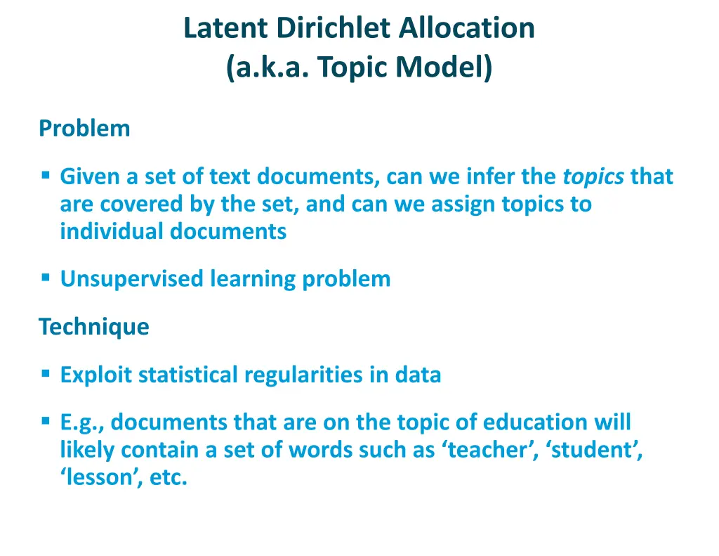 latent dirichlet allocation a k a topic model
