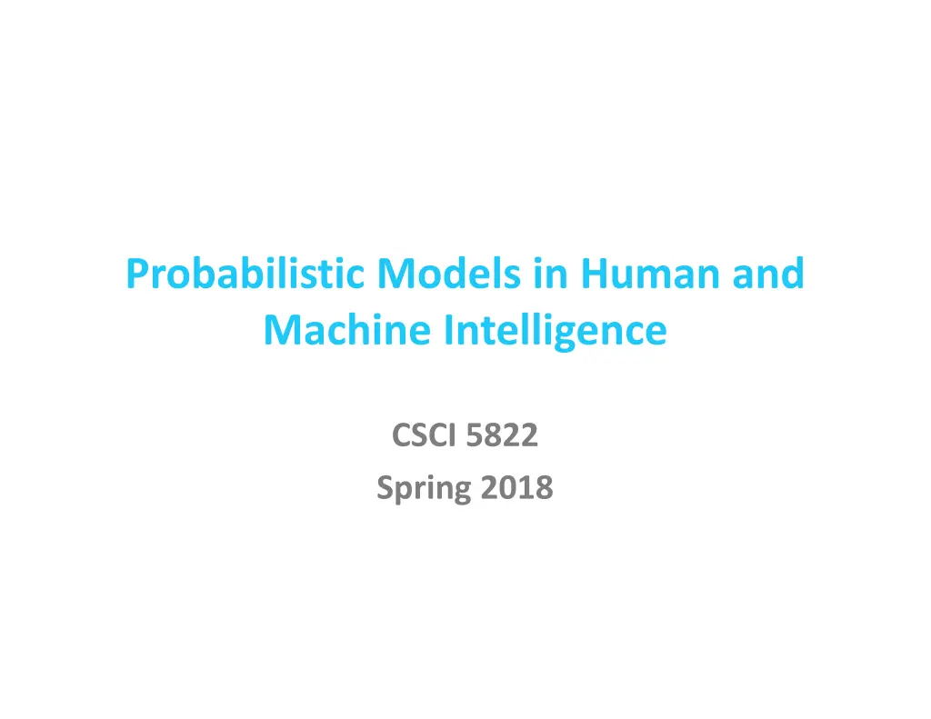 probabilistic models in human and machine