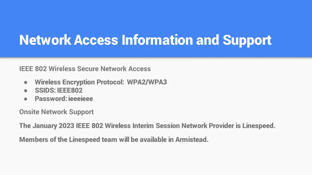 network access information and support
