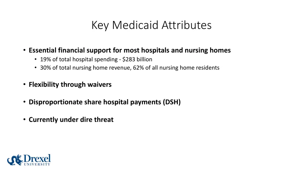 key medicaid attributes 1