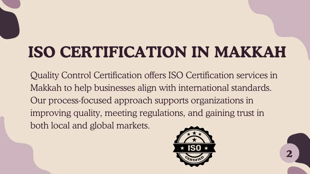 iso certification in makkah