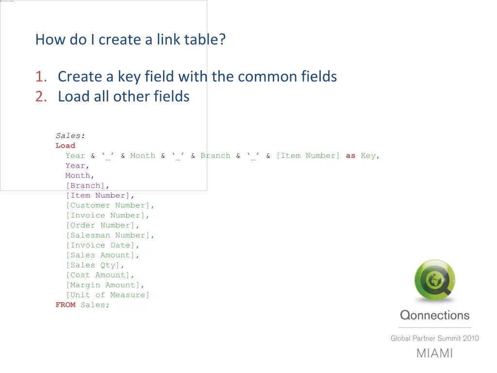 how do i create a link table 1