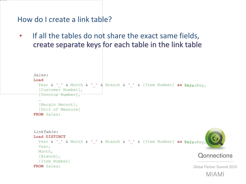how do i create a link table 3