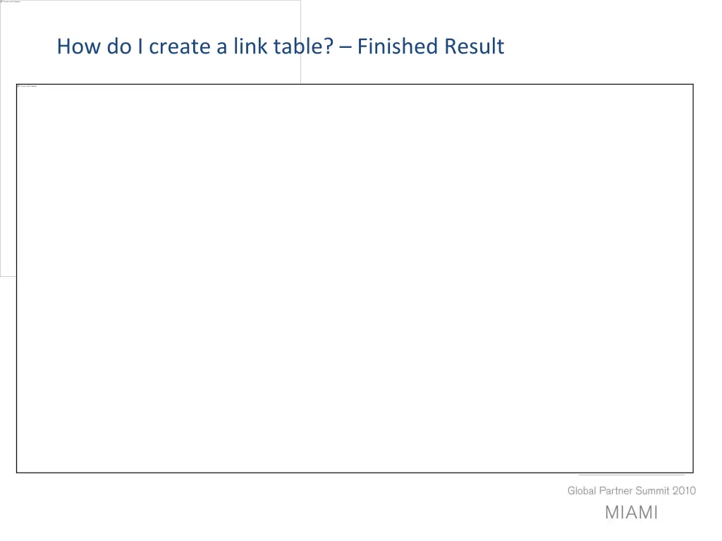 how do i create a link table finished result