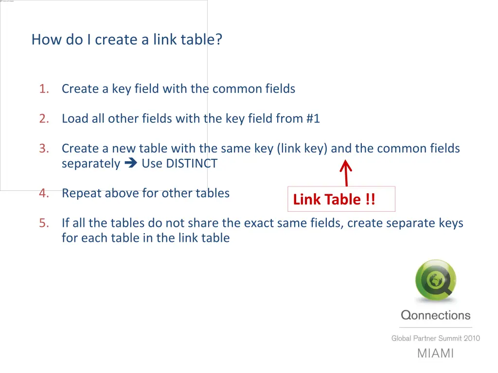 how do i create a link table