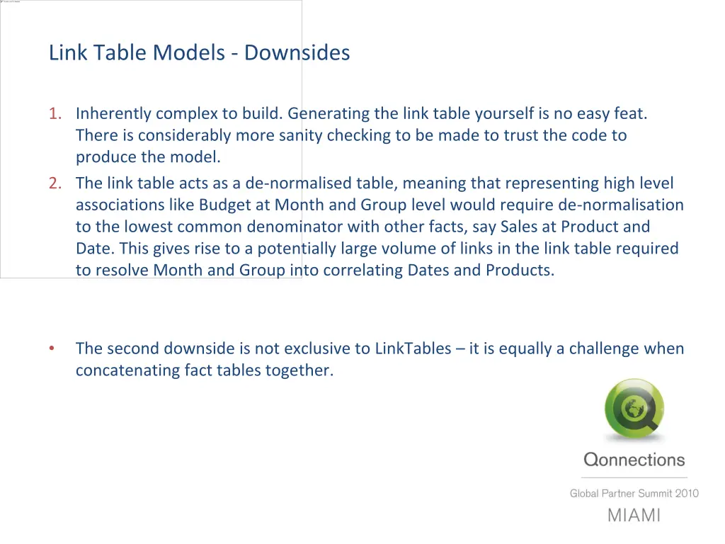 link table models downsides
