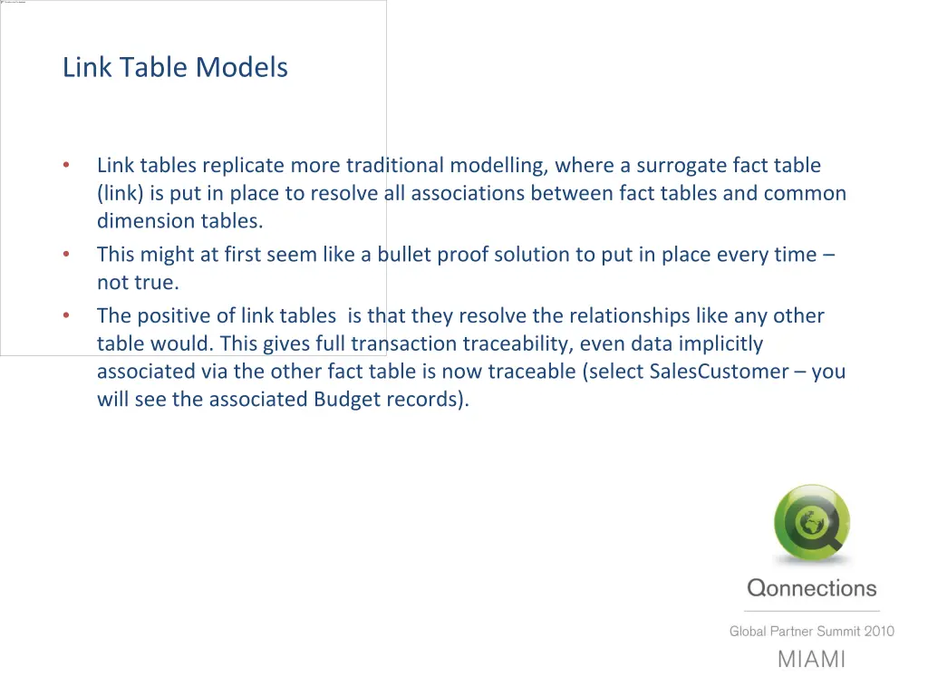 link table models