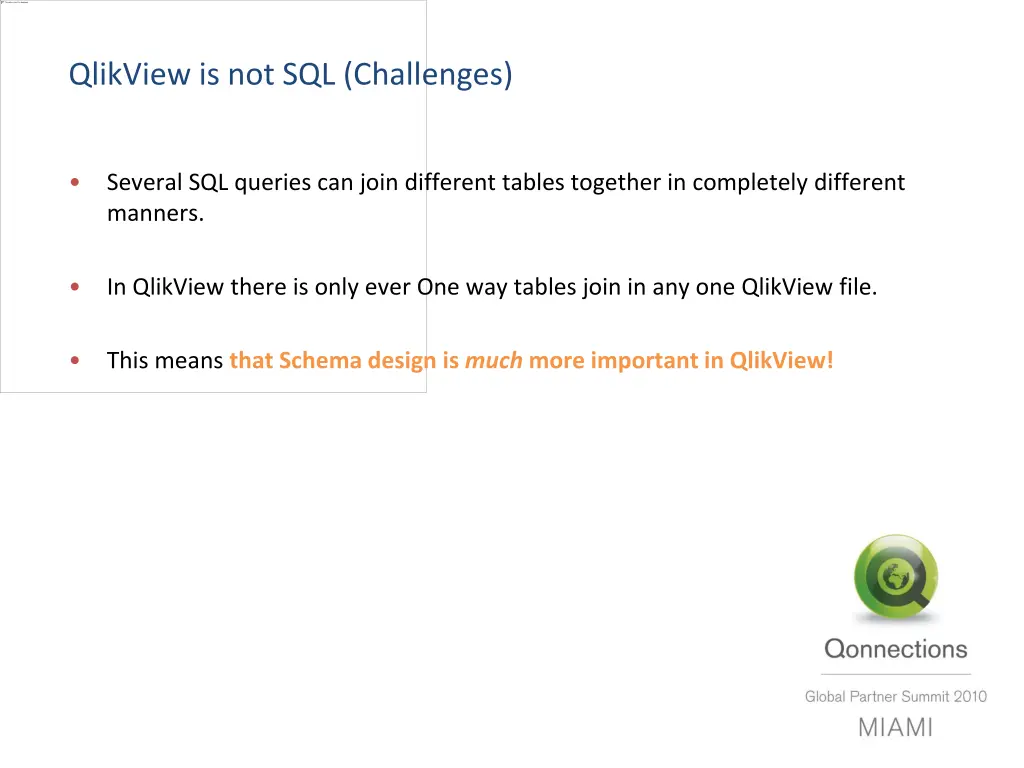 qlikview is not sql challenges