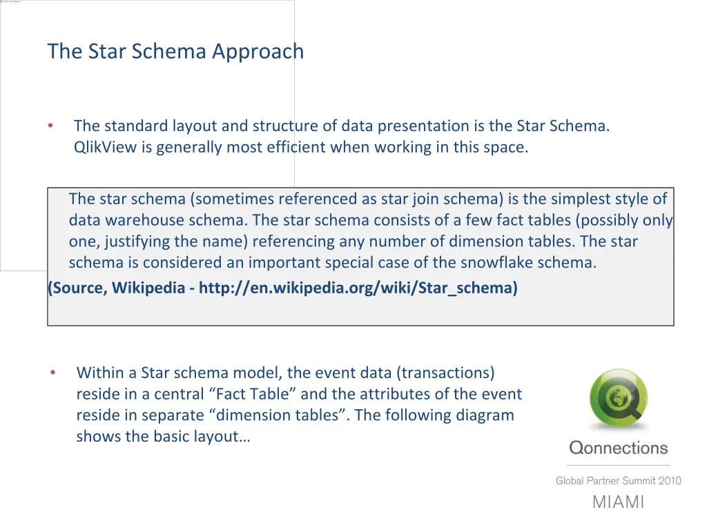 the star schema approach