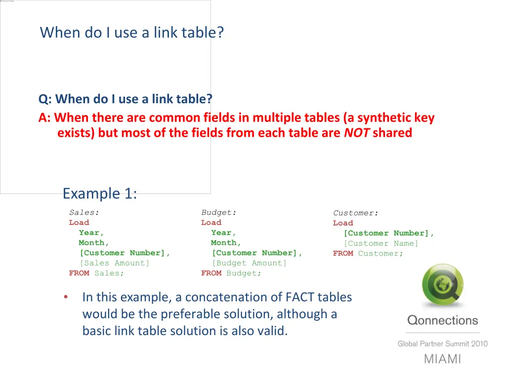 when do i use a link table