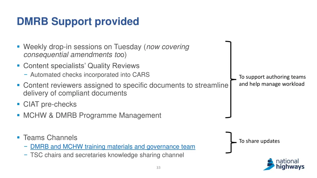 dmrb support provided