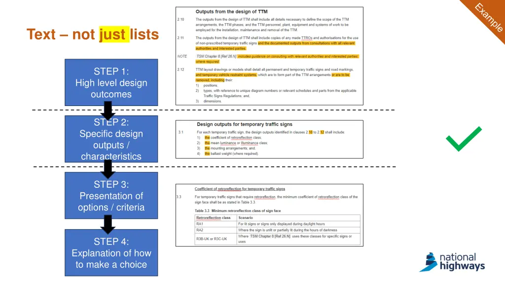 text not just lists