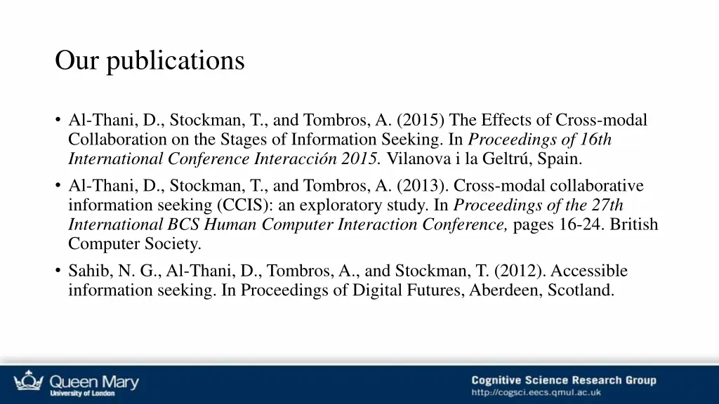 our publications