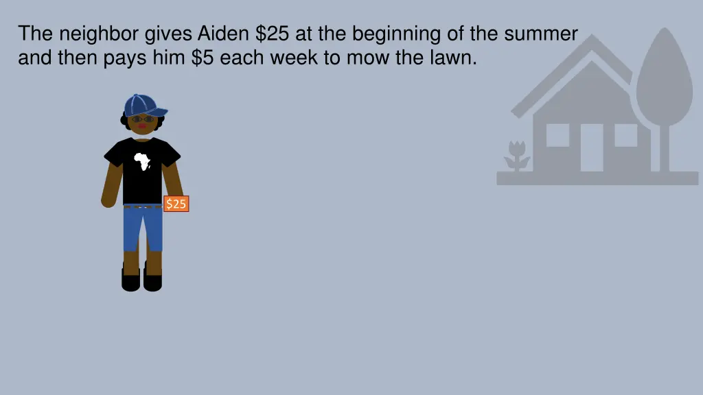 the neighbor gives aiden 25 at the beginning 2