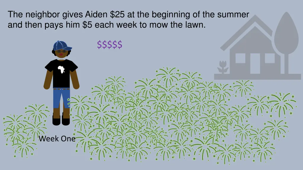 the neighbor gives aiden 25 at the beginning 3