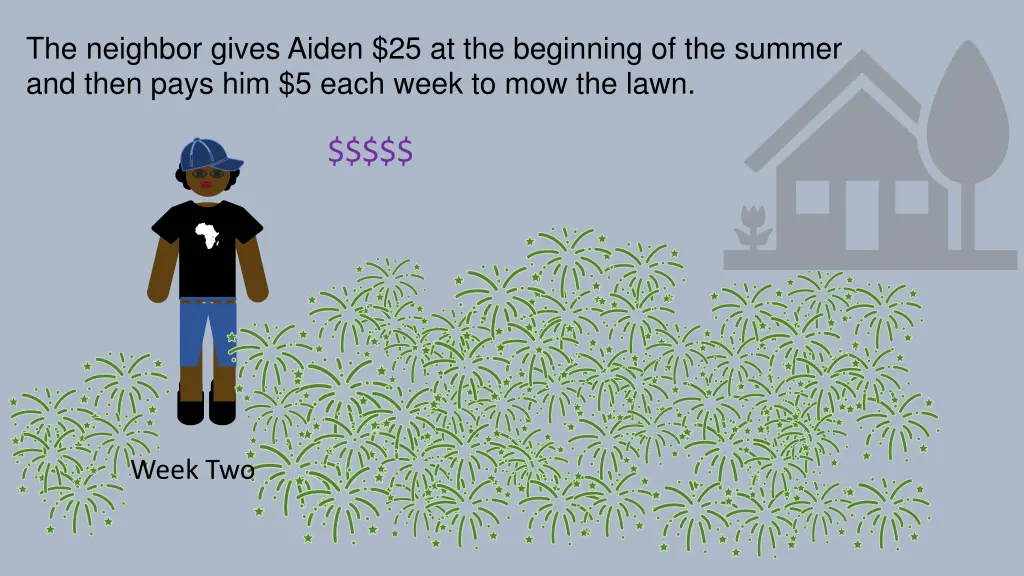 the neighbor gives aiden 25 at the beginning 5