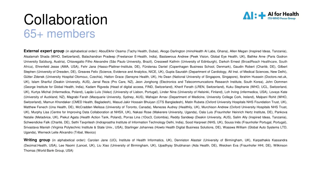 collaboration 65 members