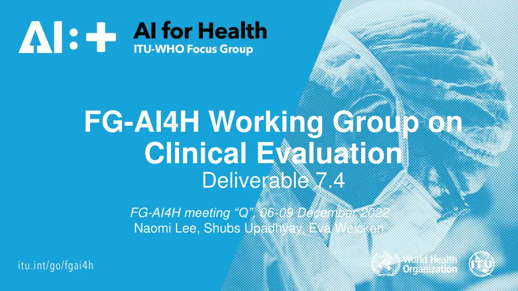 fg ai4h working group on clinical evaluation