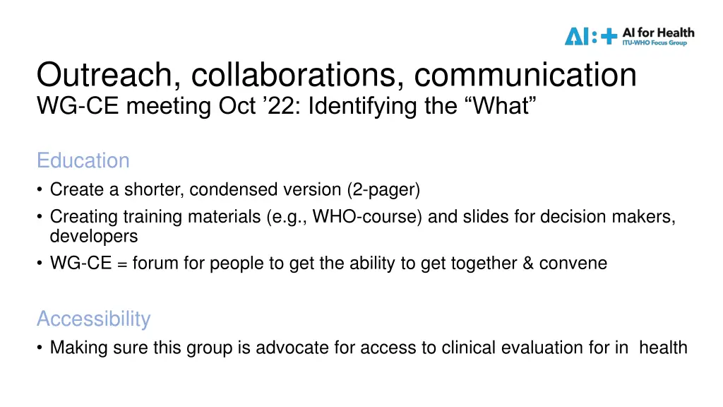 outreach collaborations communication