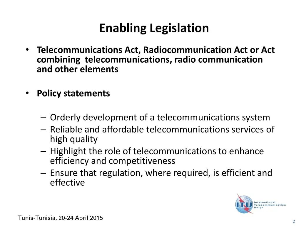 enabling legislation