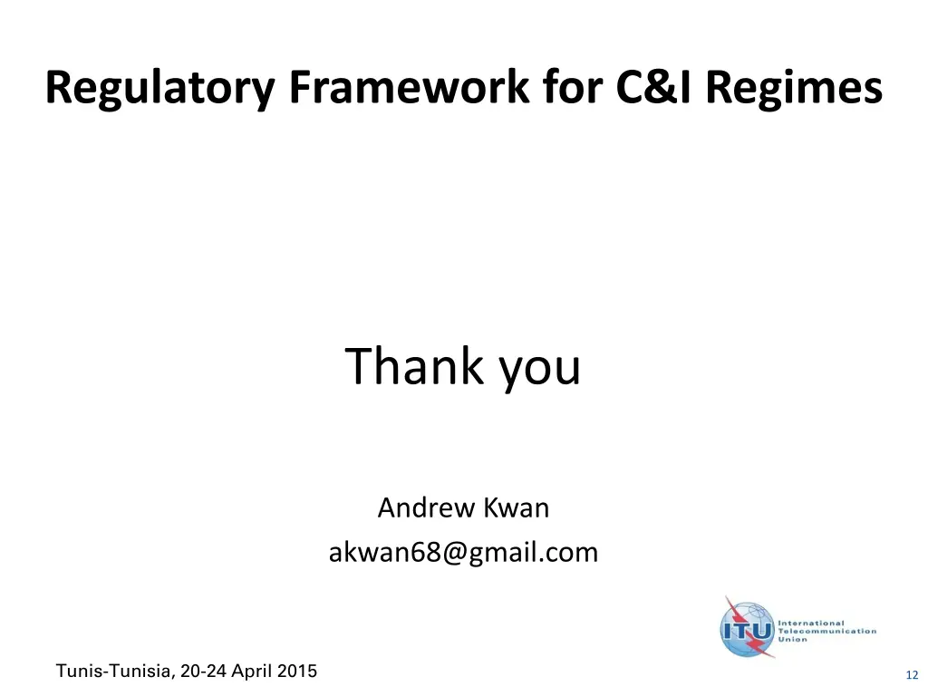 regulatory framework for c i regimes