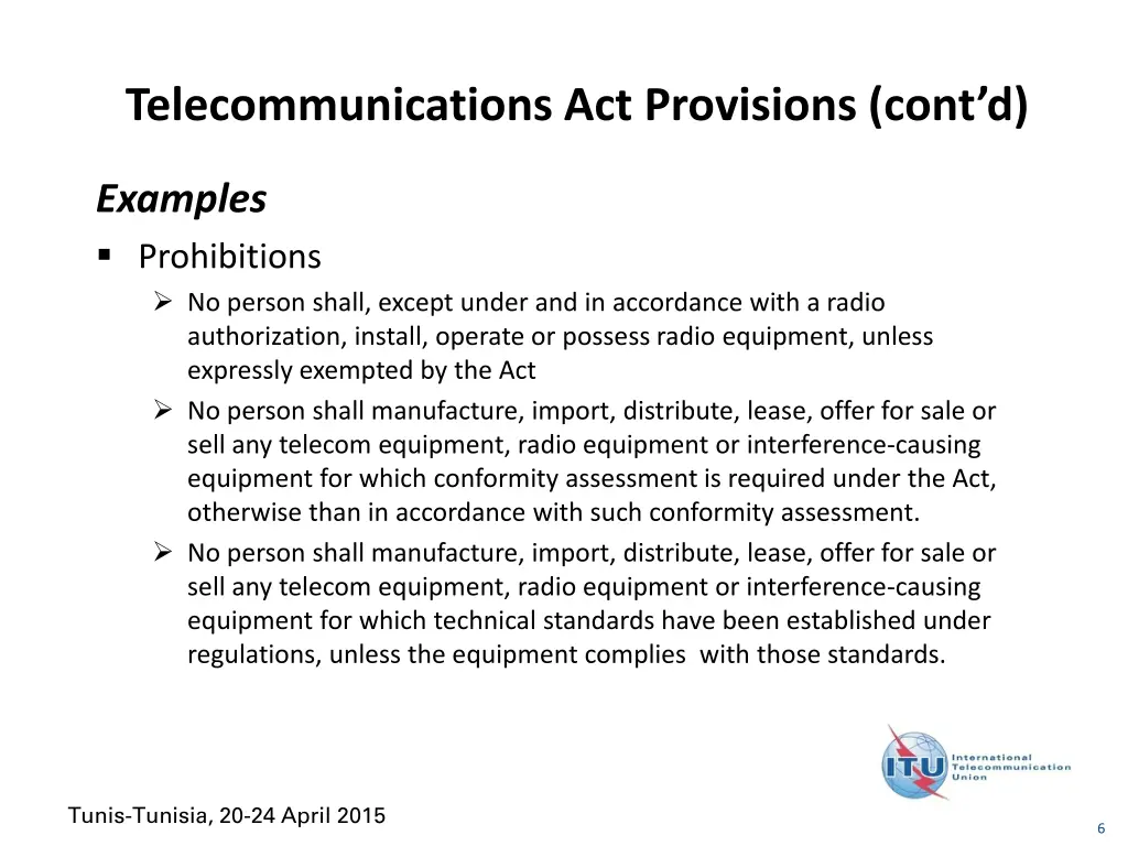 telecommunications act provisions cont d 1