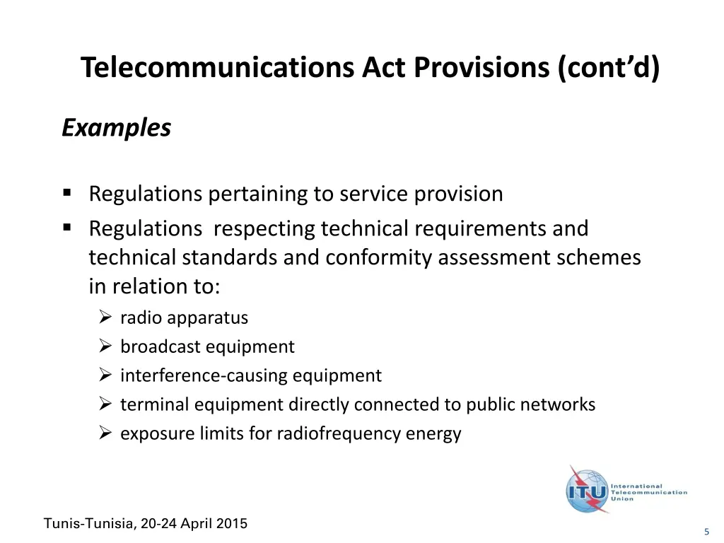 telecommunications act provisions cont d
