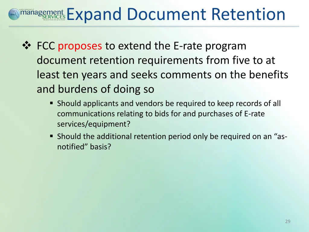 expand document retention