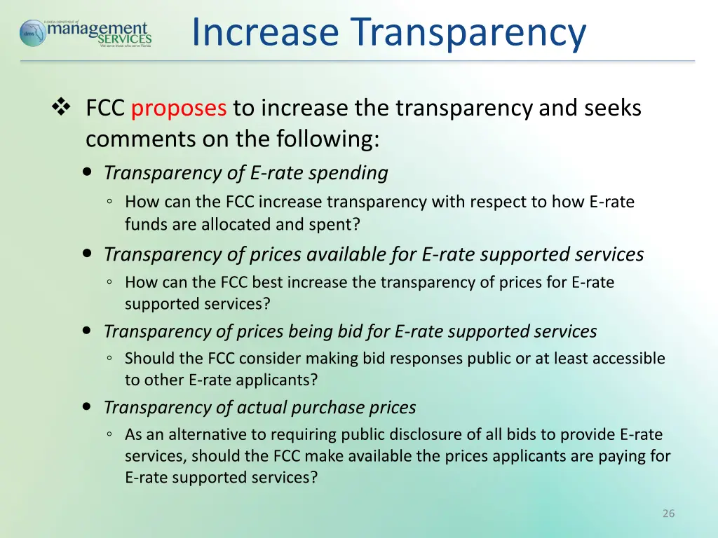 increase transparency