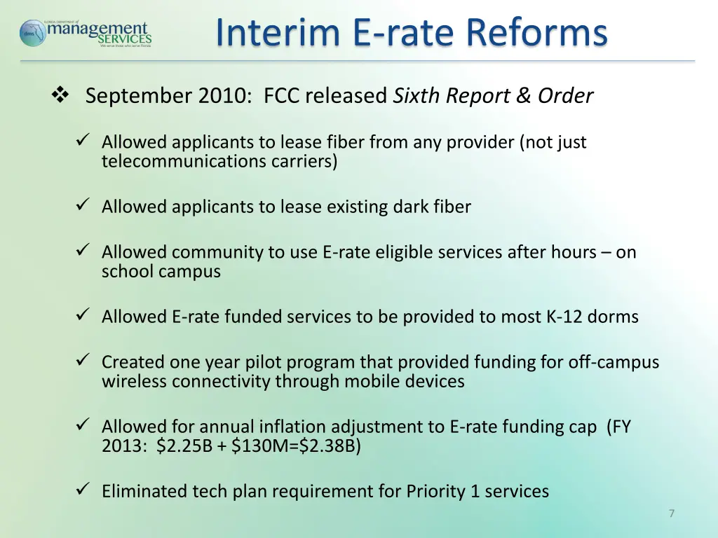interim e rate reforms