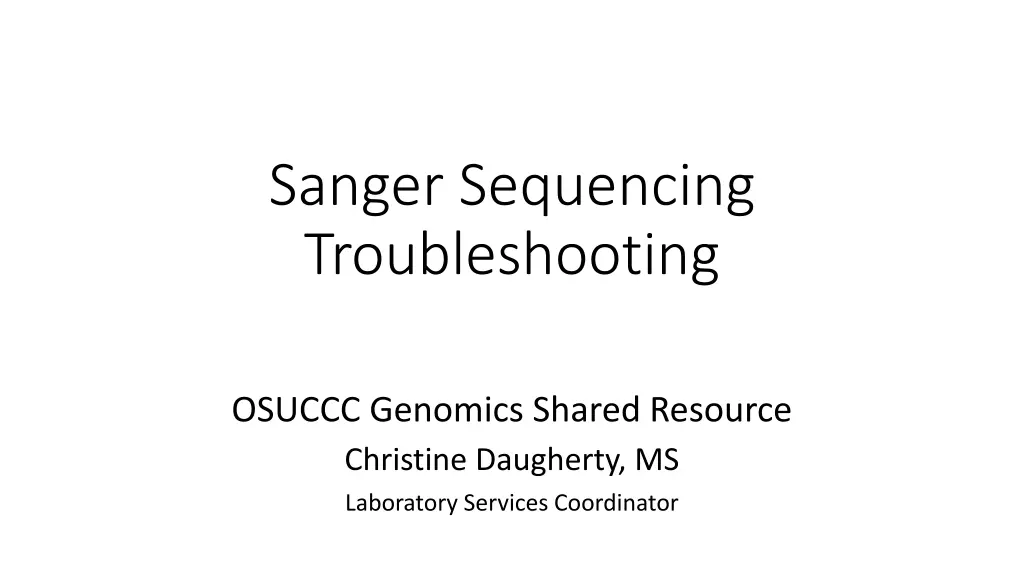 sanger sequencing troubleshooting