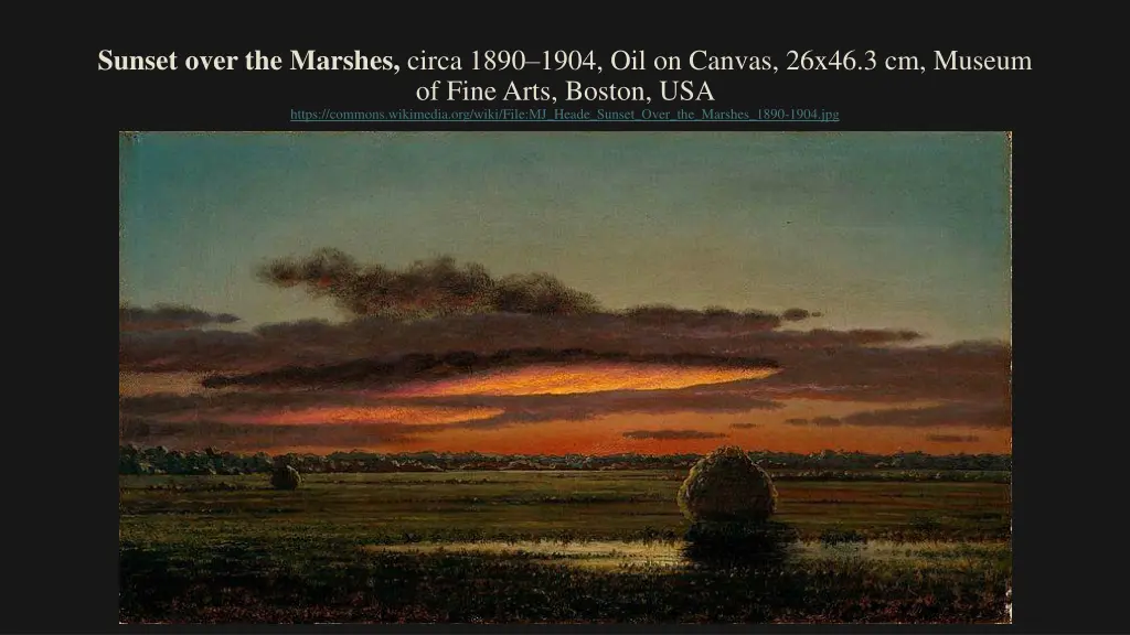 sunset over the marshes circa 1890 1904