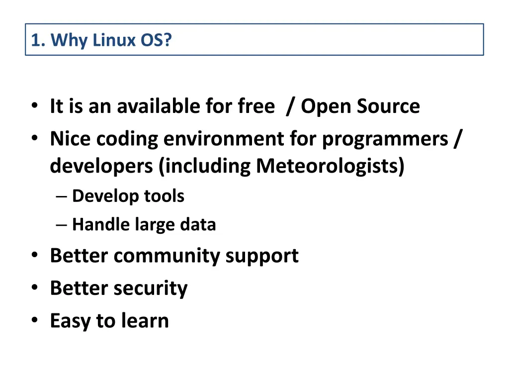 1 why linux os