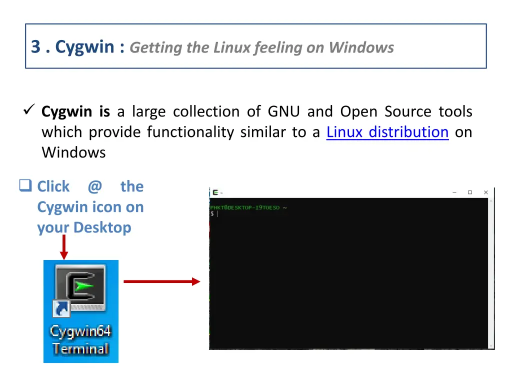 3 cygwin getting the linux feeling on windows