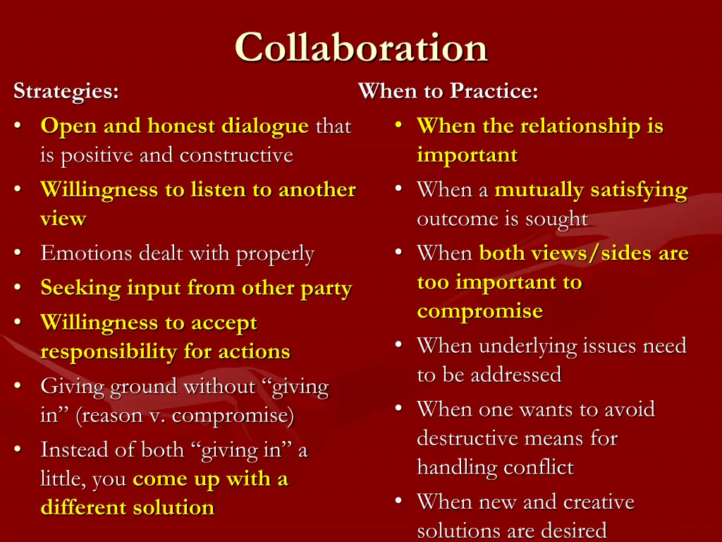 collaboration when to practice