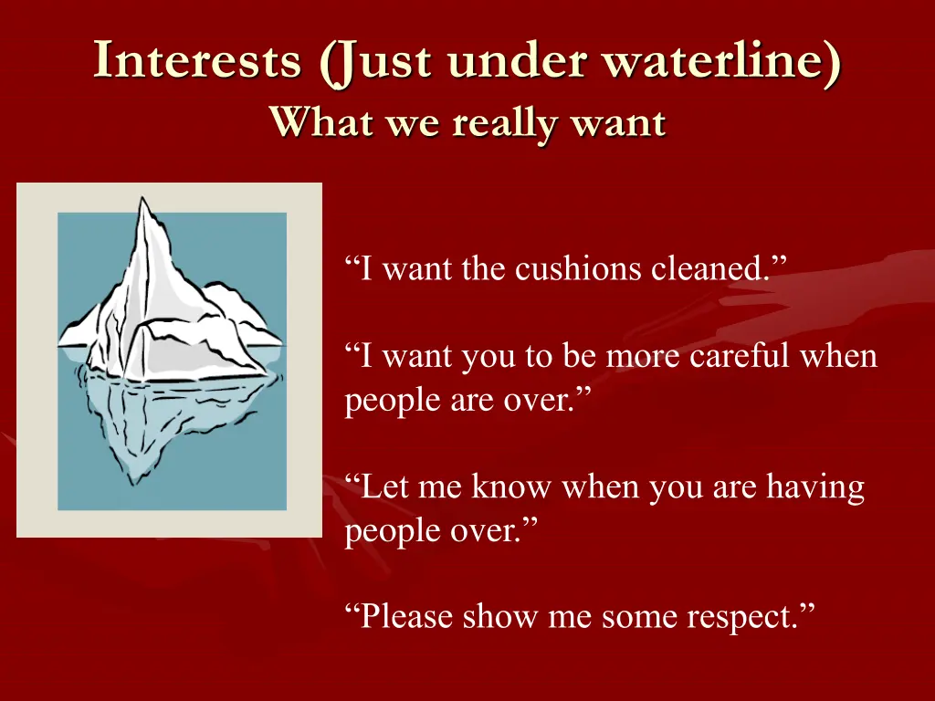 interests just under waterline what we really want