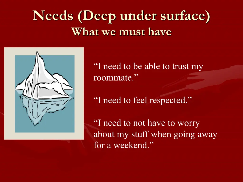 needs deep under surface what we must have