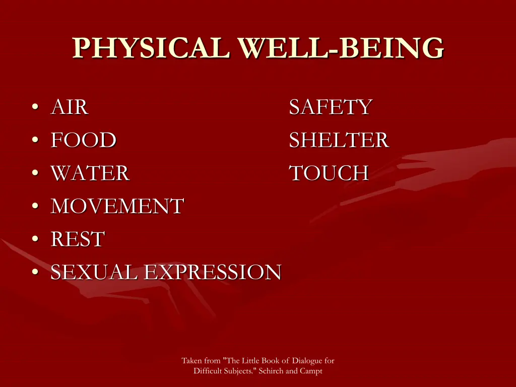 physical well being