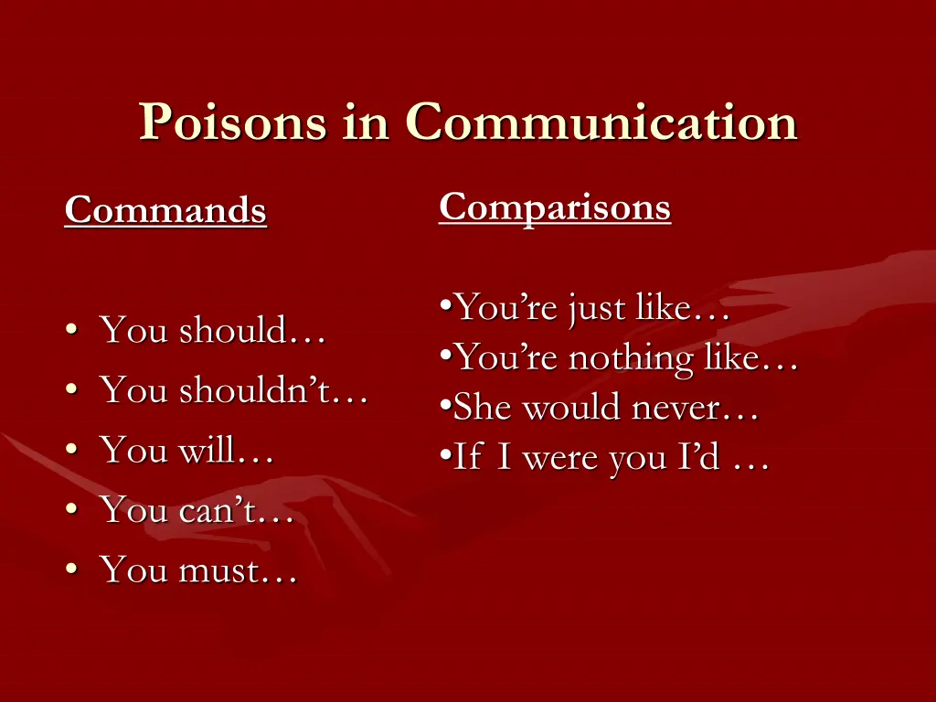 poisons in communication