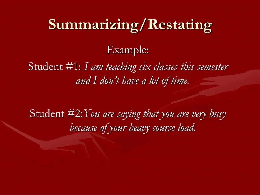 summarizing restating 1