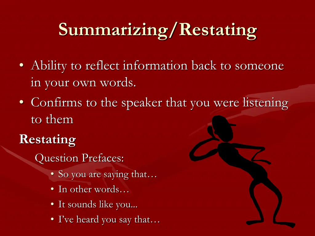 summarizing restating