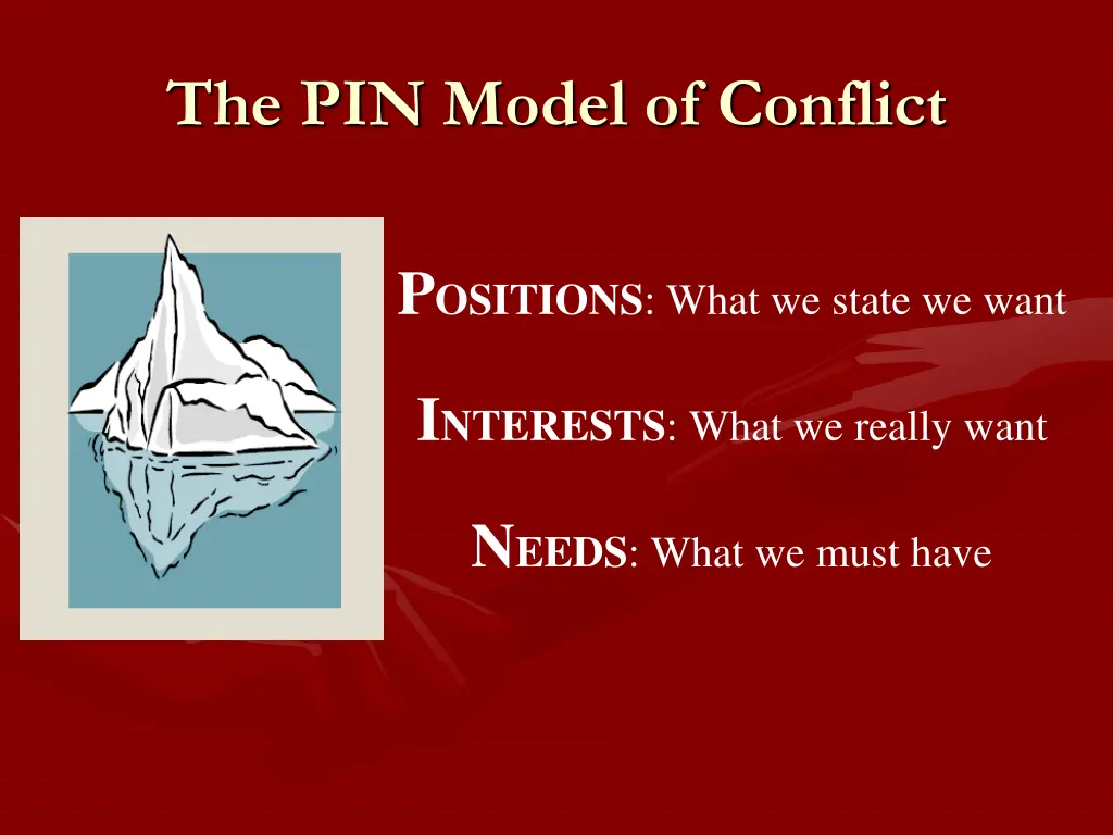 the pin model of conflict