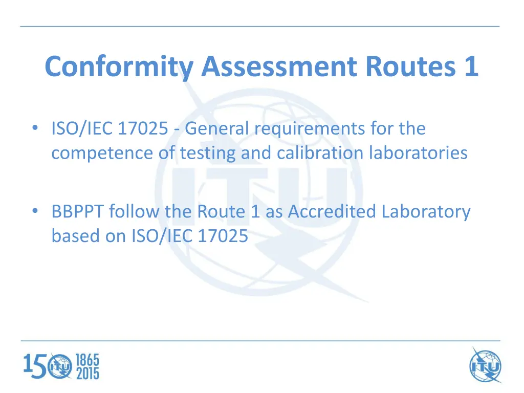 conformity assessment routes 1